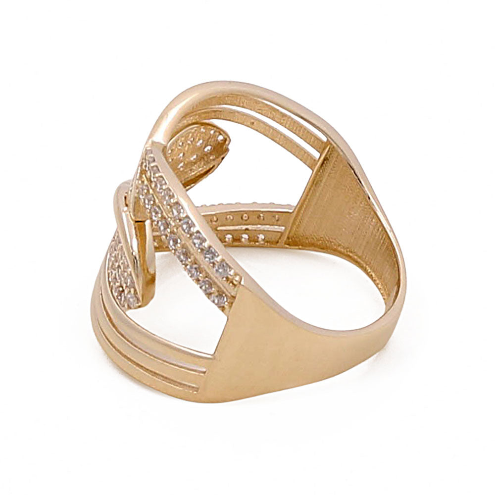 14K Yellow Gold Fashion Women's Ring with Cubic Zirconias