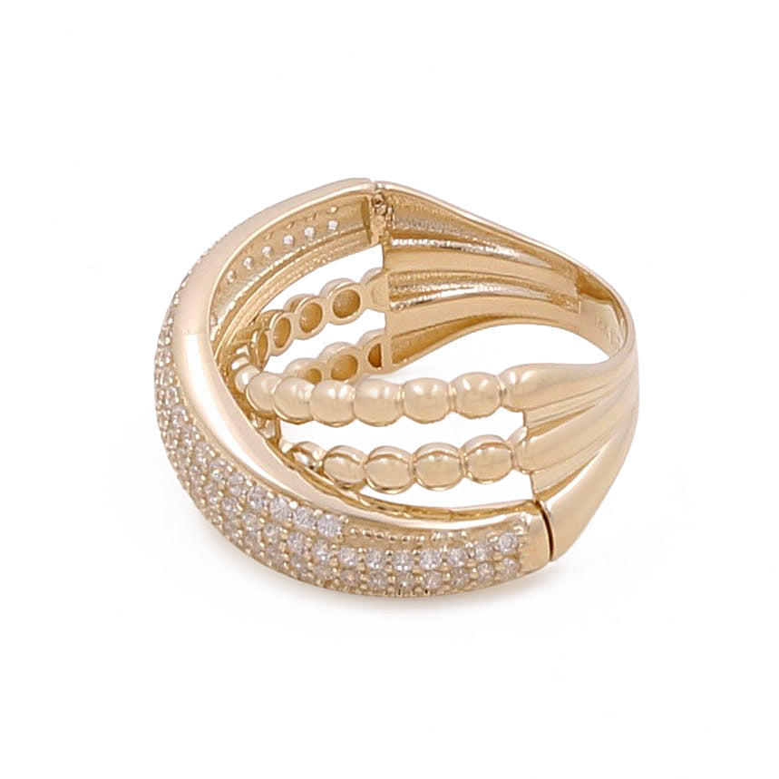 14K Yellow Gold Fashion Women's Ring with Cubic Zirconias