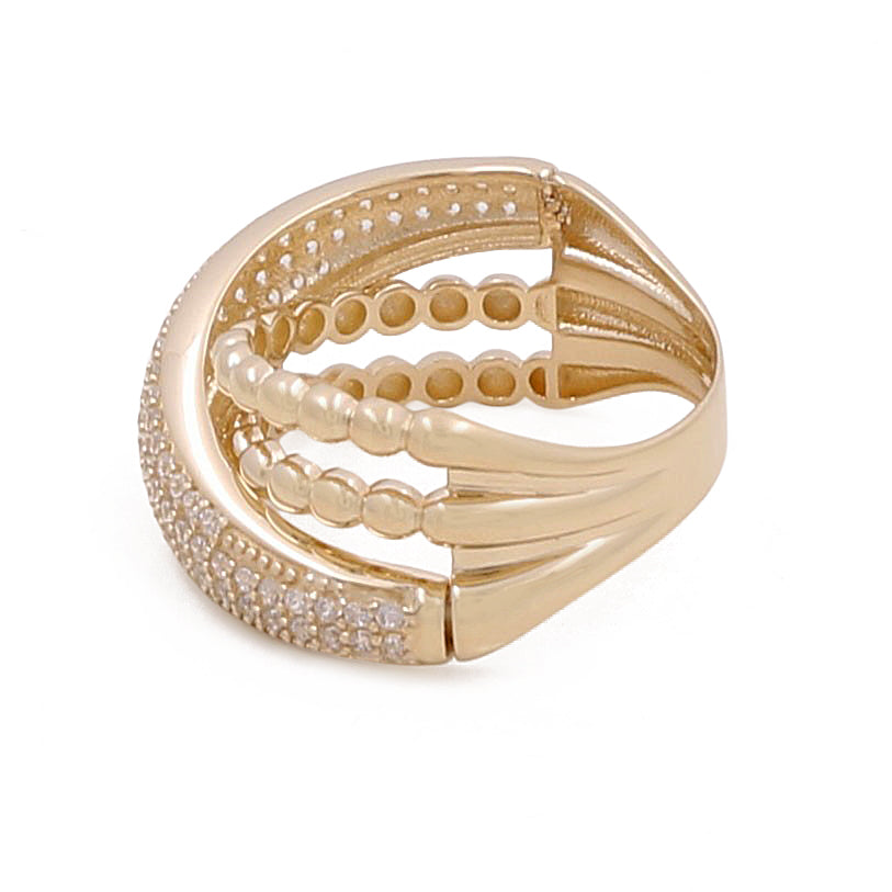 14K Yellow Gold Fashion Women's Ring with Cubic Zirconias