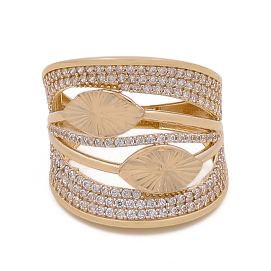 14K Yellow Gold Fashion Women's Ring with Cubic Zirconias