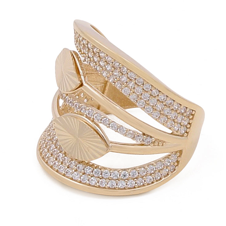 14K Yellow Gold Fashion Women's Ring with Cubic Zirconias