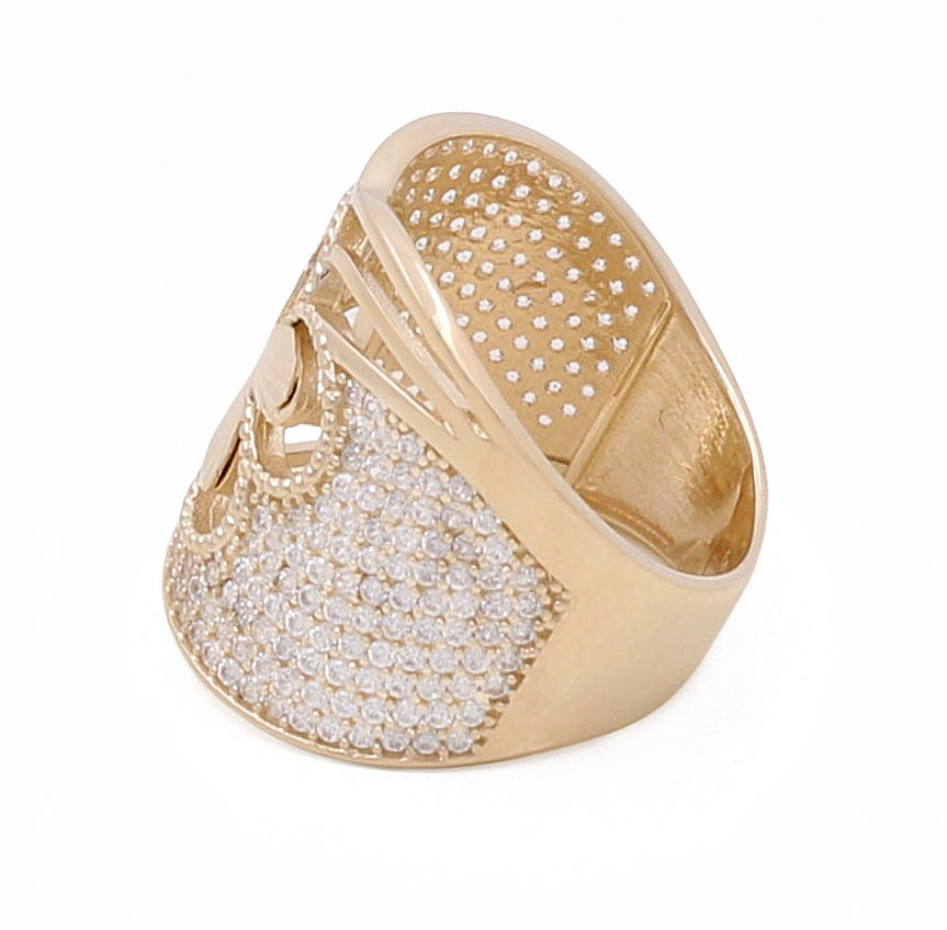 14K Yellow Gold Fashion Women's Ring with Cubic Zirconias