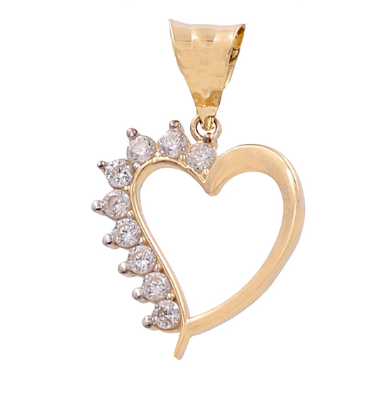 14K Yellow Gold Heart with Cubic Zirconias