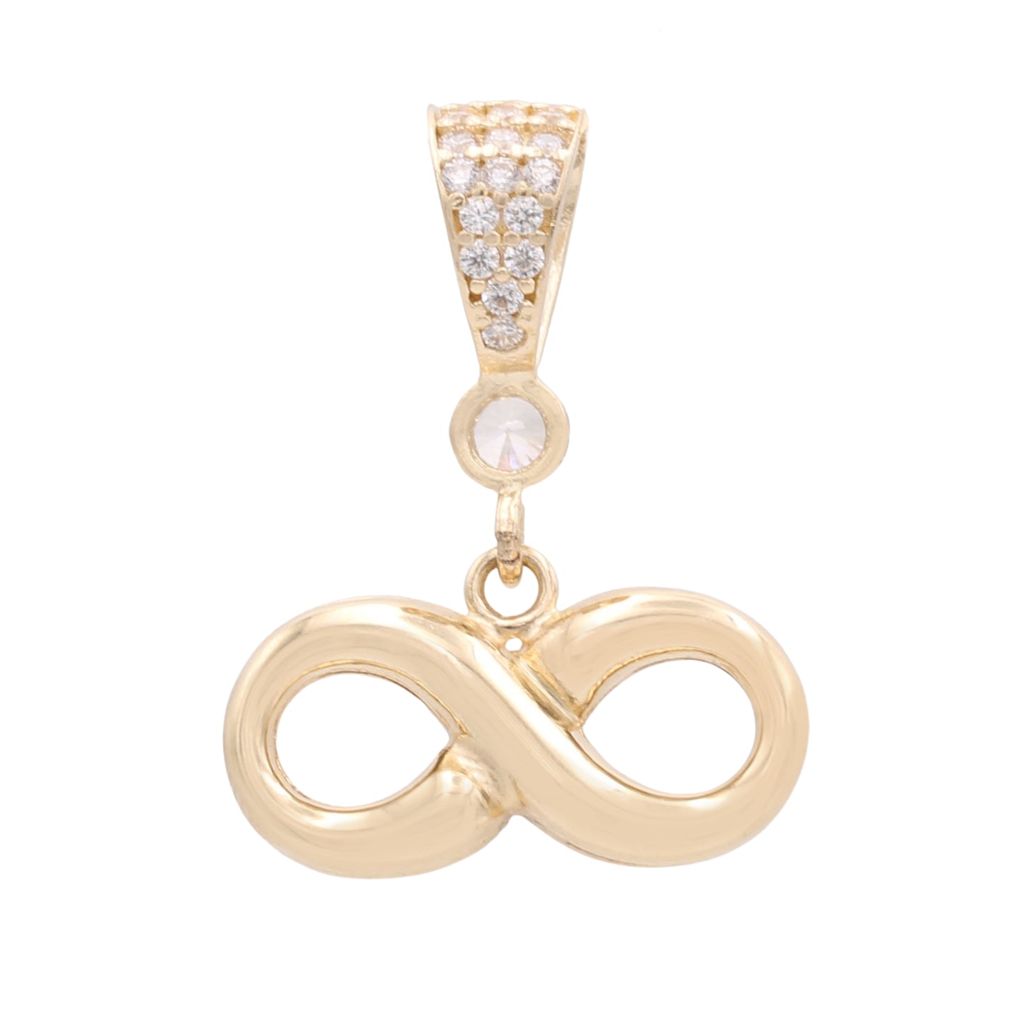 14K Yellow Gold Infinity Fashion Pendant with Cubic Zirconias