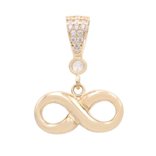 14K Yellow Gold Infinity Fashion Pendant with Cubic Zirconias