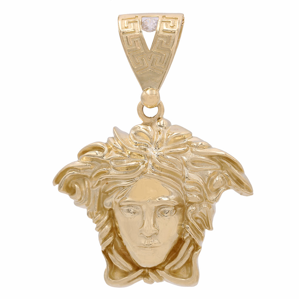 14K Yellow Gold Medusa Head Pendant