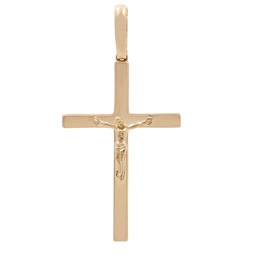 14K Yellow Gold Jesus on the Cross Pendant