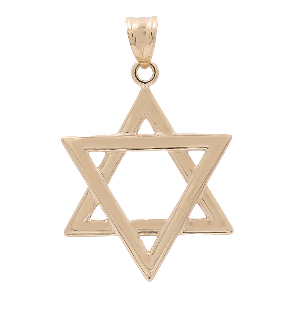 14K Yellow Gold David Star Pendant