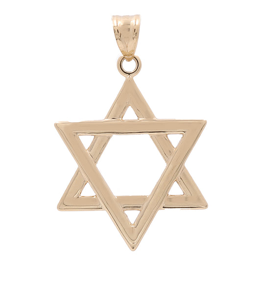 14K Yellow Gold David Star Pendant