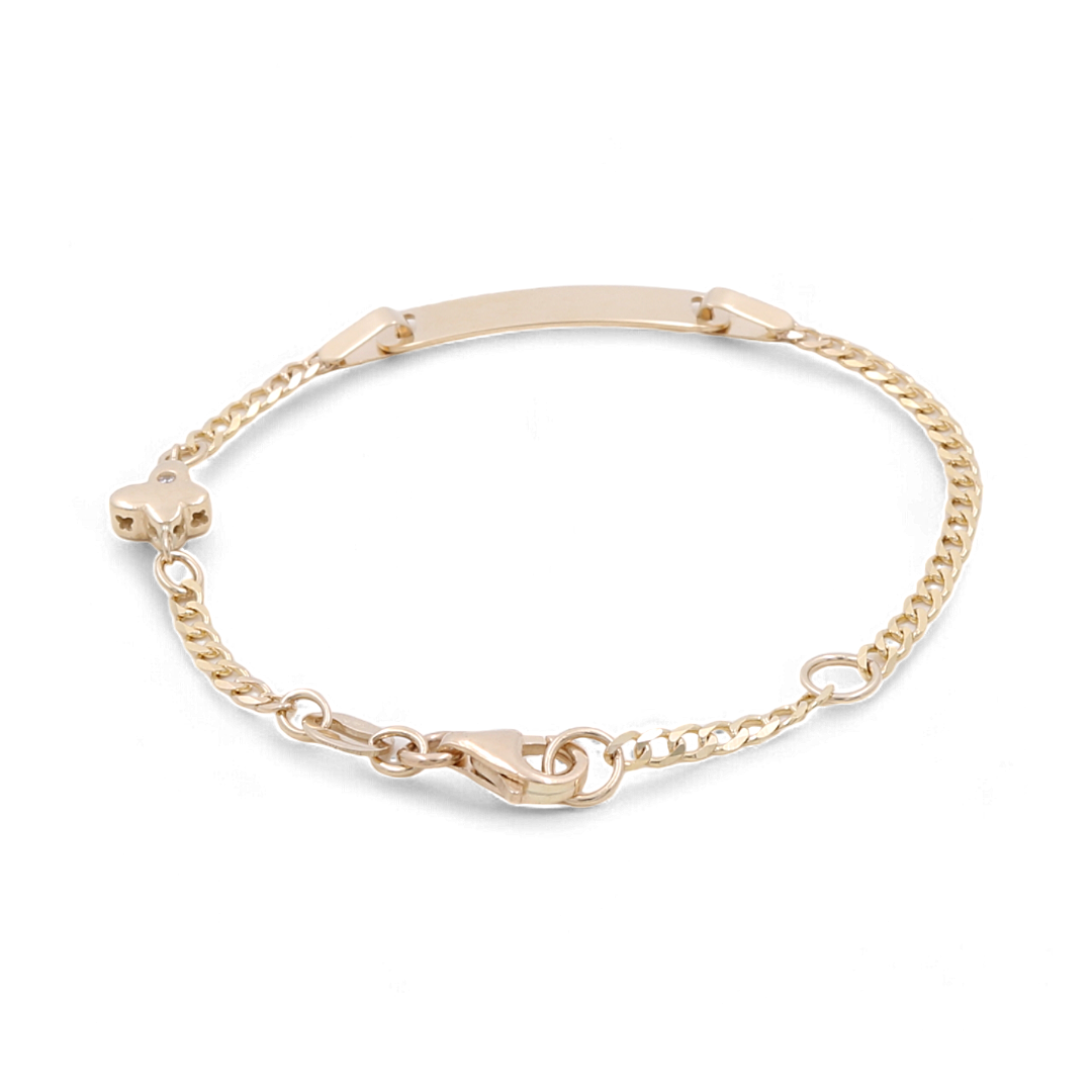 14K Yellow Gold Heart Nameplate Kids Bracelet