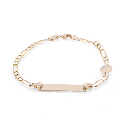 14K Yellow Gold Nameplate Kids Bracelet