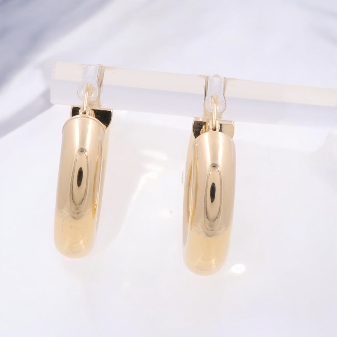 14K Yellow Gold Fashion Hoop Earrings