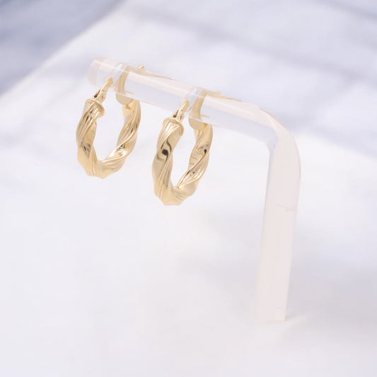 14K Yellow Gold Fashion Hoop Earrings