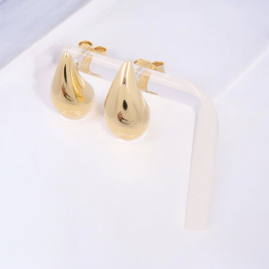 14K Yellow Gold Fashion Tear Drop Earrings