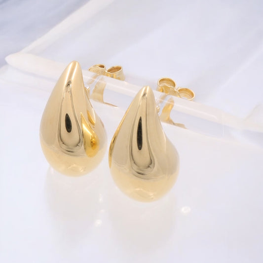 14K Yellow Gold Fashion Tear Drop Earrings