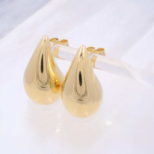14K Yellow Gold Fashion Tear Drop Earrings