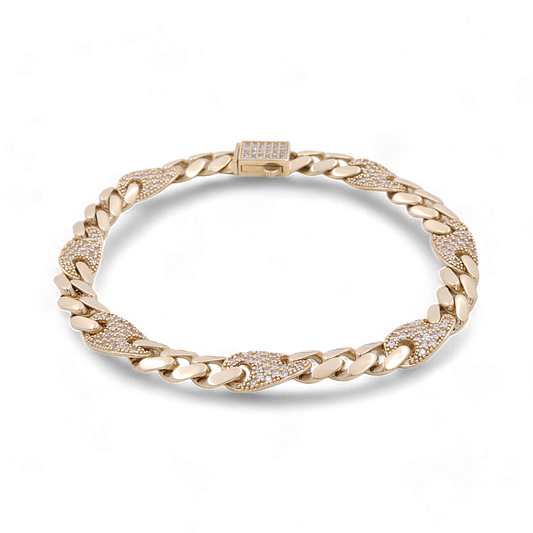 14K Yellow Gold Fashion Italian Link Bracelet