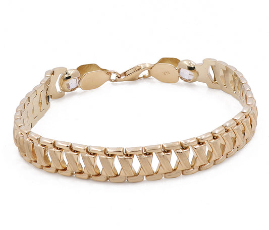14K Yellow Gold Fashion Links Bracelet