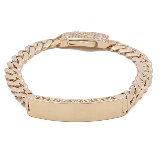 14K Gold Women's Fashion Name Tag Bracelet