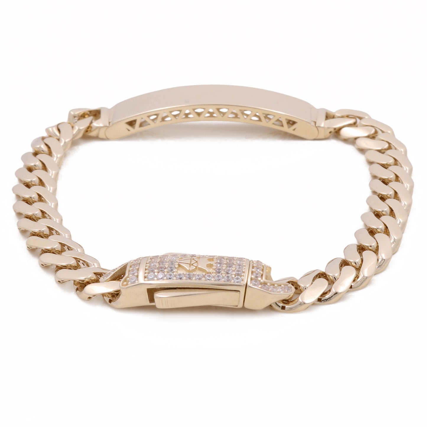 14K Gold Women's Fashion Name Tag Bracelet