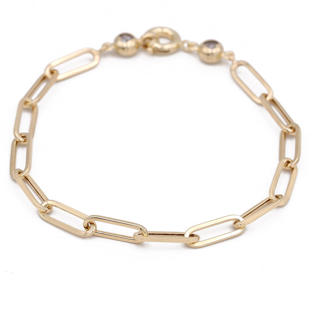 14K Yellow Gold Fashion Link Bracelet
