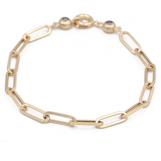 14K Yellow Gold Fashion Link Bracelet
