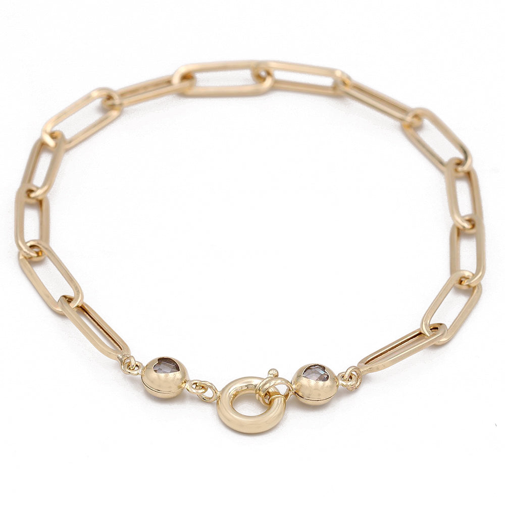 14K Yellow Gold Fashion Link Bracelet