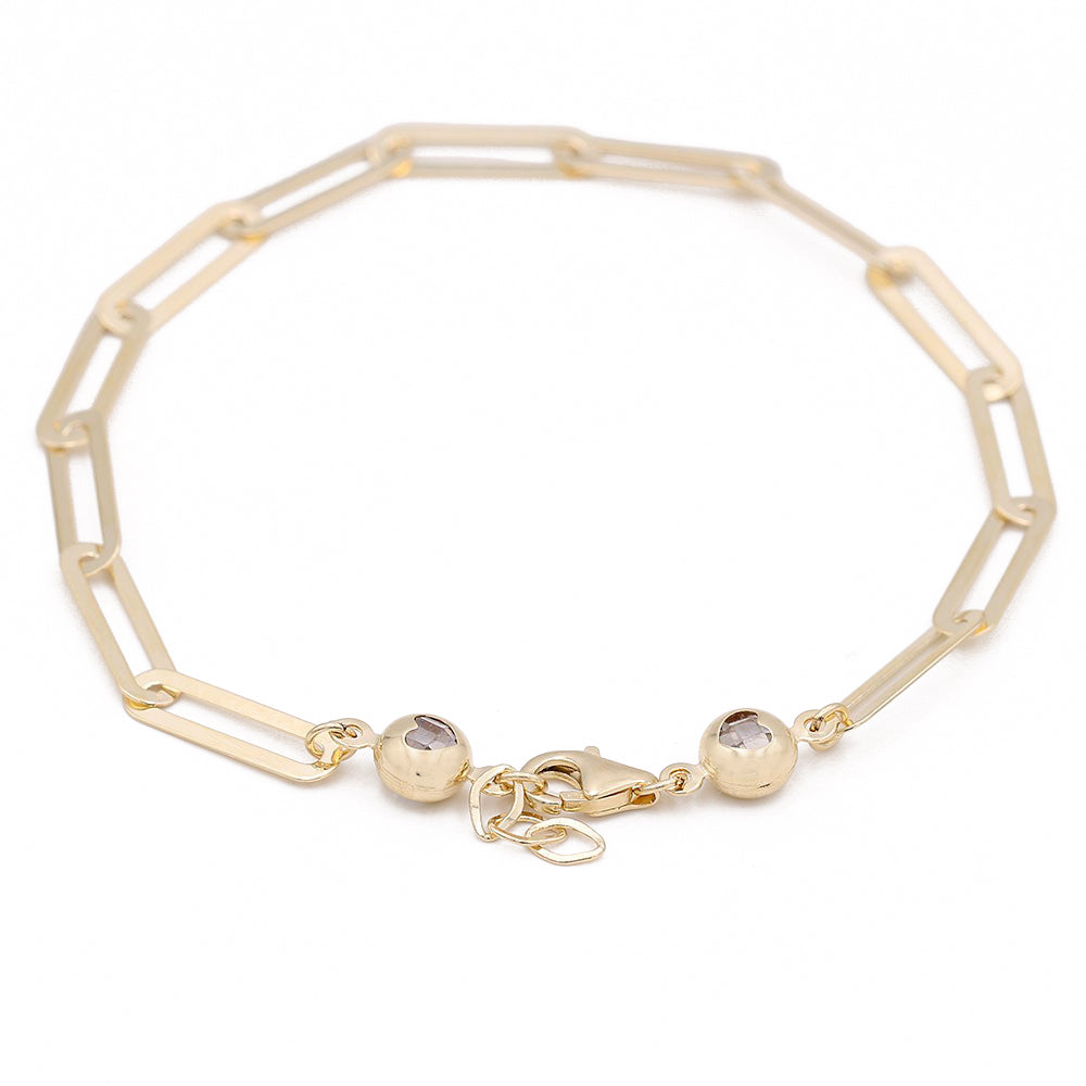 14K Yellow Gold Fashion Link Bracelet