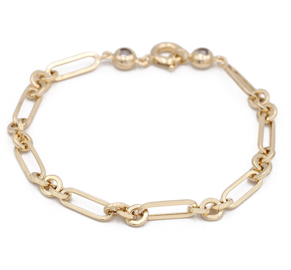 14K Yellow Gold Fashion Links Bracelet
