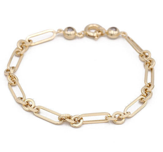 14K Yellow Gold Fashion Links Bracelet
