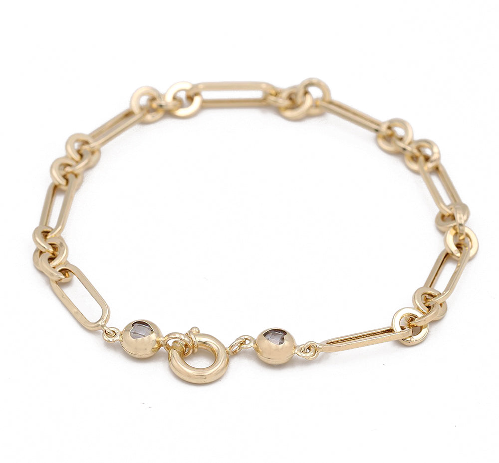 14K Yellow Gold Fashion Links Bracelet