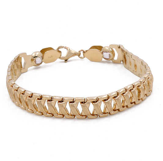 14K Yellow Gold Women's Fashion Link Bracelet