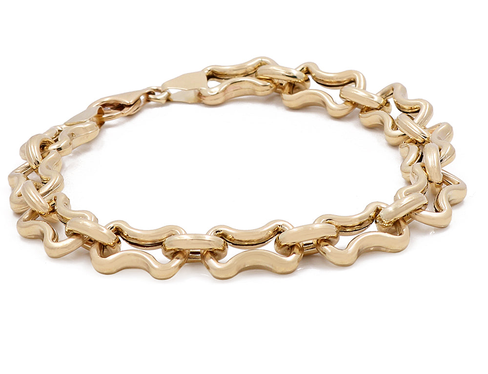 14K Yellow Gold Fashion Links Bracelet