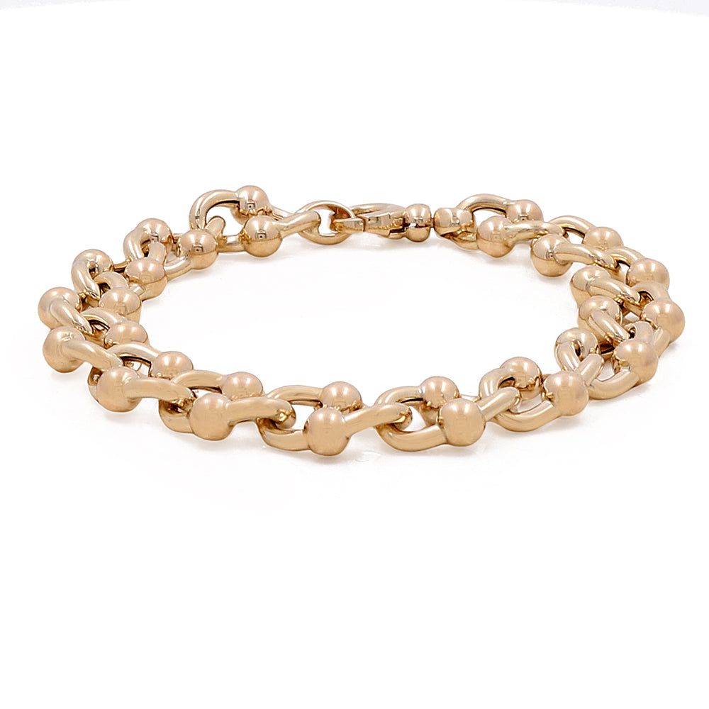 14K Yellow Gold Fashion Links Bracelet