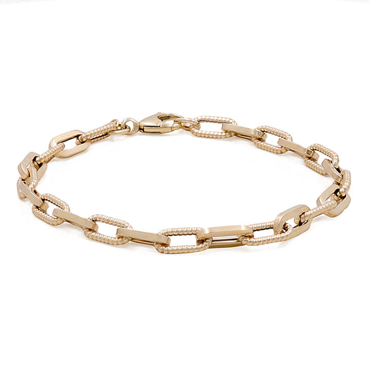 14K Yellow Gold Fashion Links Bracelet