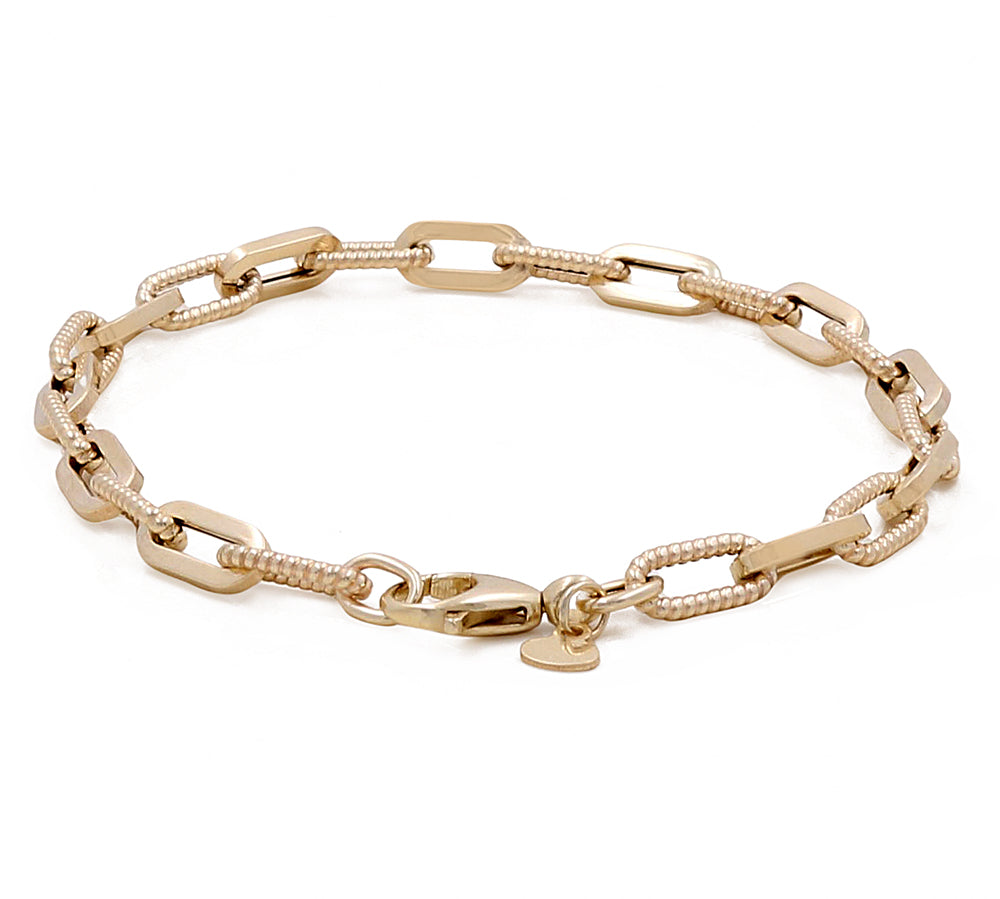 14K Yellow Gold Fashion Links Bracelet