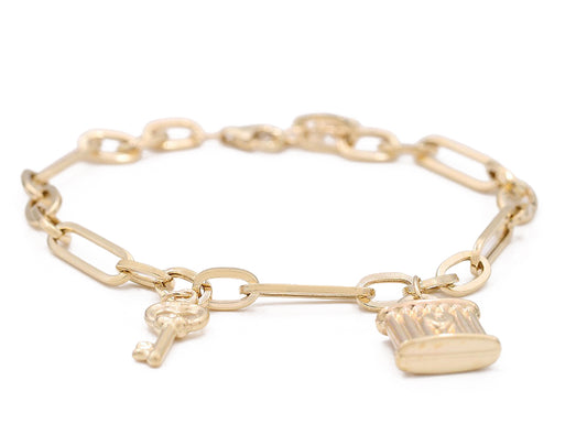 14K Yellow Gold Fashion Beads Bracelet