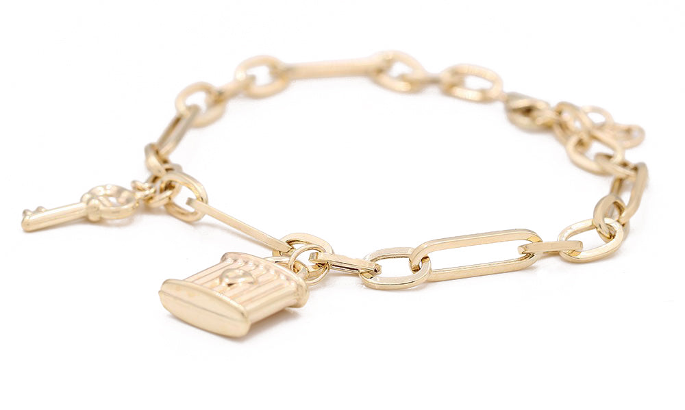 14K Yellow Gold Fashion Beads Bracelet