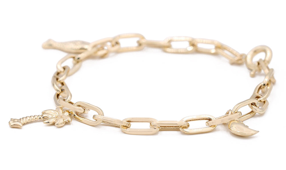 14K Yellow Gold Fashion Beads Bracelet
