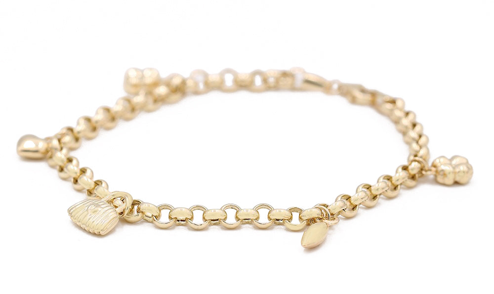 14K Yellow Gold Fashion Beads Bracelet