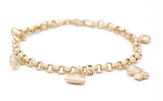 14K Yellow Gold Fashion Beads Bracelet