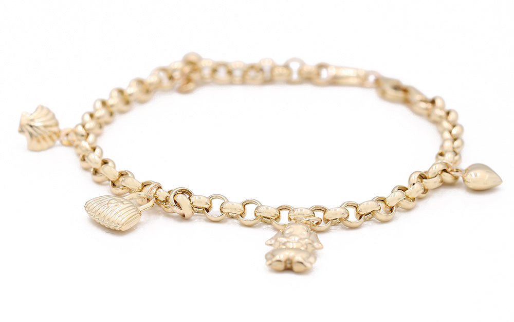 14K Yellow Gold Fashion Beads Bracelet