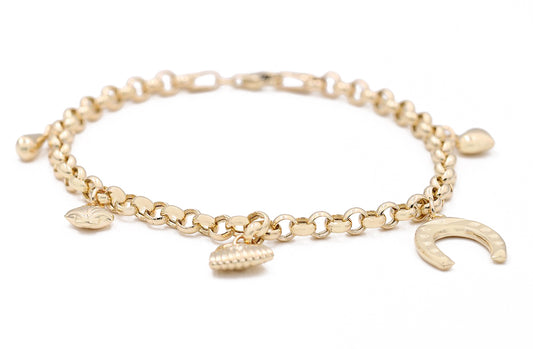 14K Yellow Gold Fashion Beads Bracelet