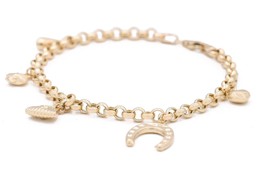 14K Yellow Gold Fashion Beads Bracelet