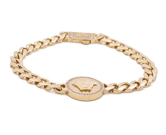 10K Yellow Gold Women's Fashion Medusa Bracelet