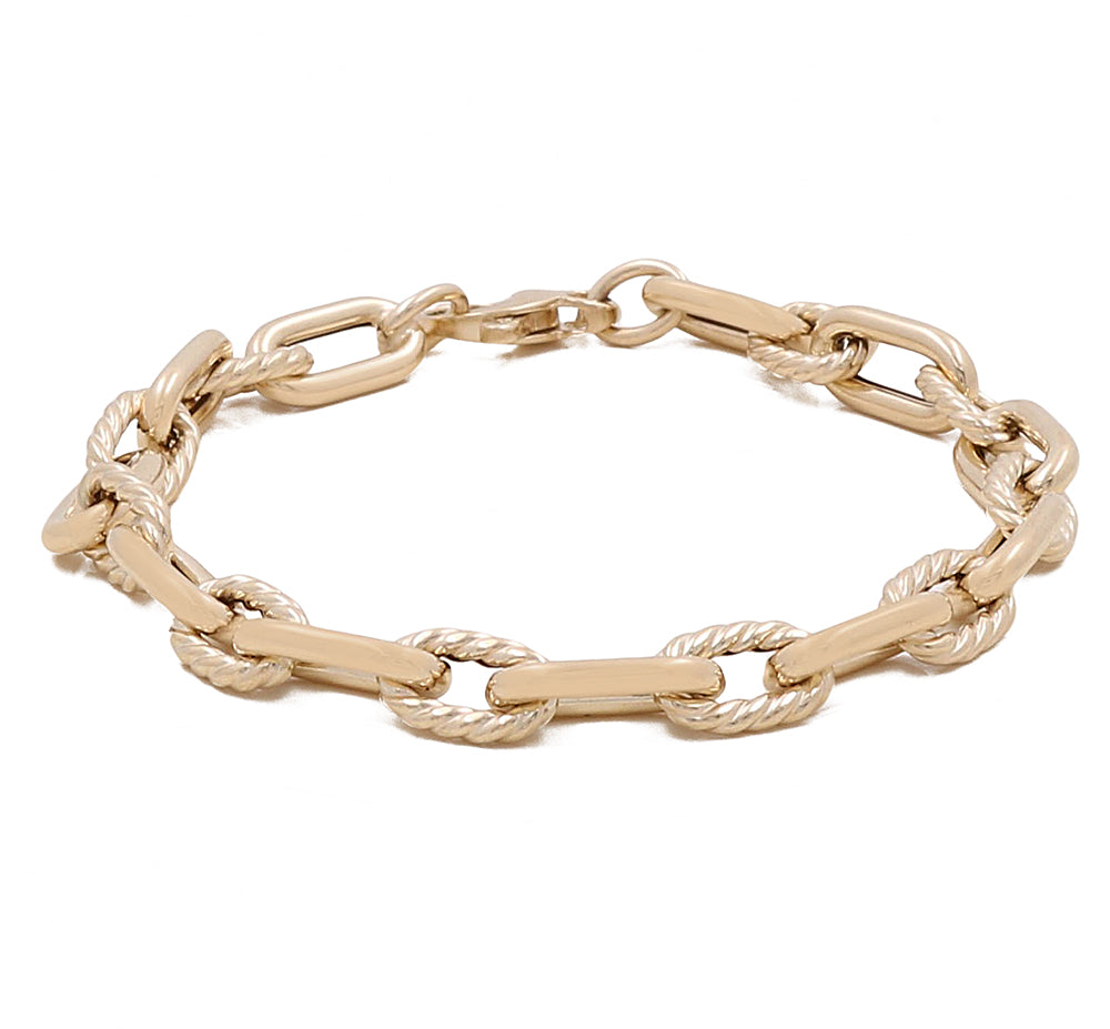 14K Yellow Gold Fashion Links Bracelet