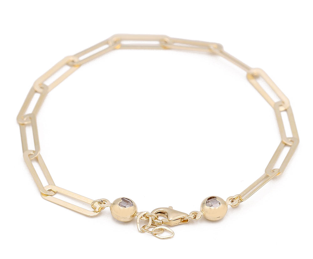 14K Yellow Gold Fashion Links Bracelet