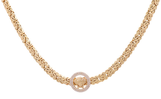 14K Yellow Gold Fashion Medusa Necklace