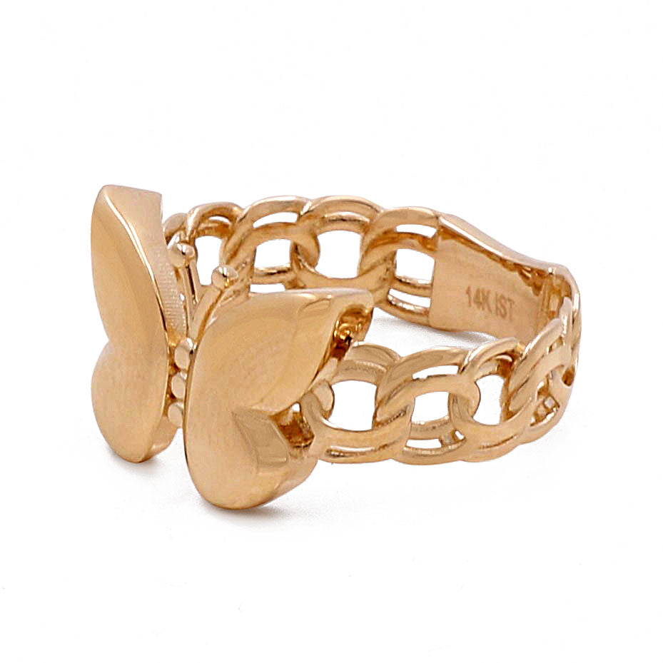 14K Yellow Gold Women's Butterfly Ring