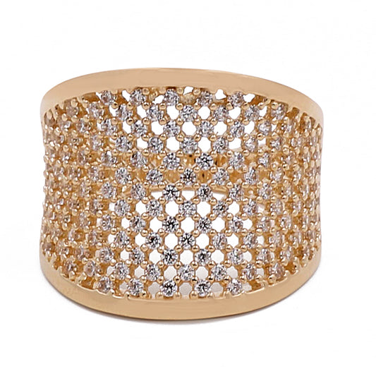 14K Yellow Gold Fashion Women's Ring with Cubic Zirconias